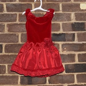 Girls Red Velvet Holiday Dress 2T